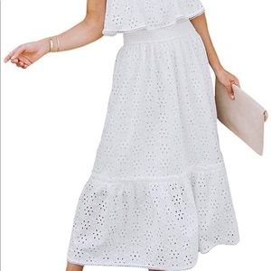 White eyelet maxi dress